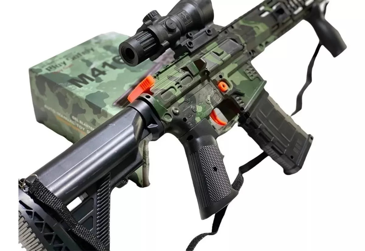 .Pistola Hidrogel Rifle M416 Camuflajeada